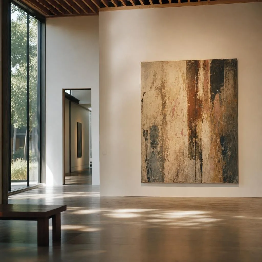 Long sightline through the second exhibition room